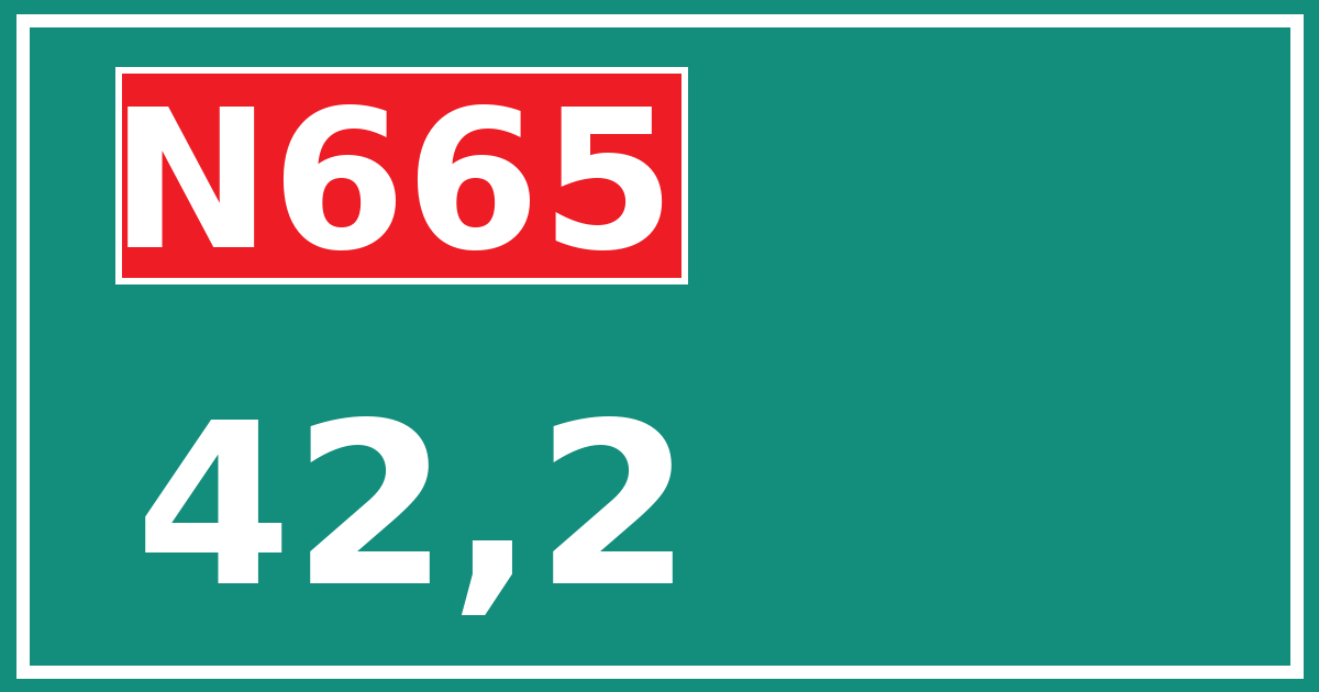 Hectometerbord N665 42,2