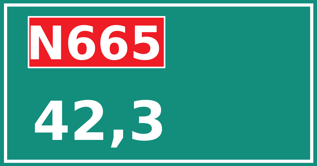 Hectometerbord N665 42,3