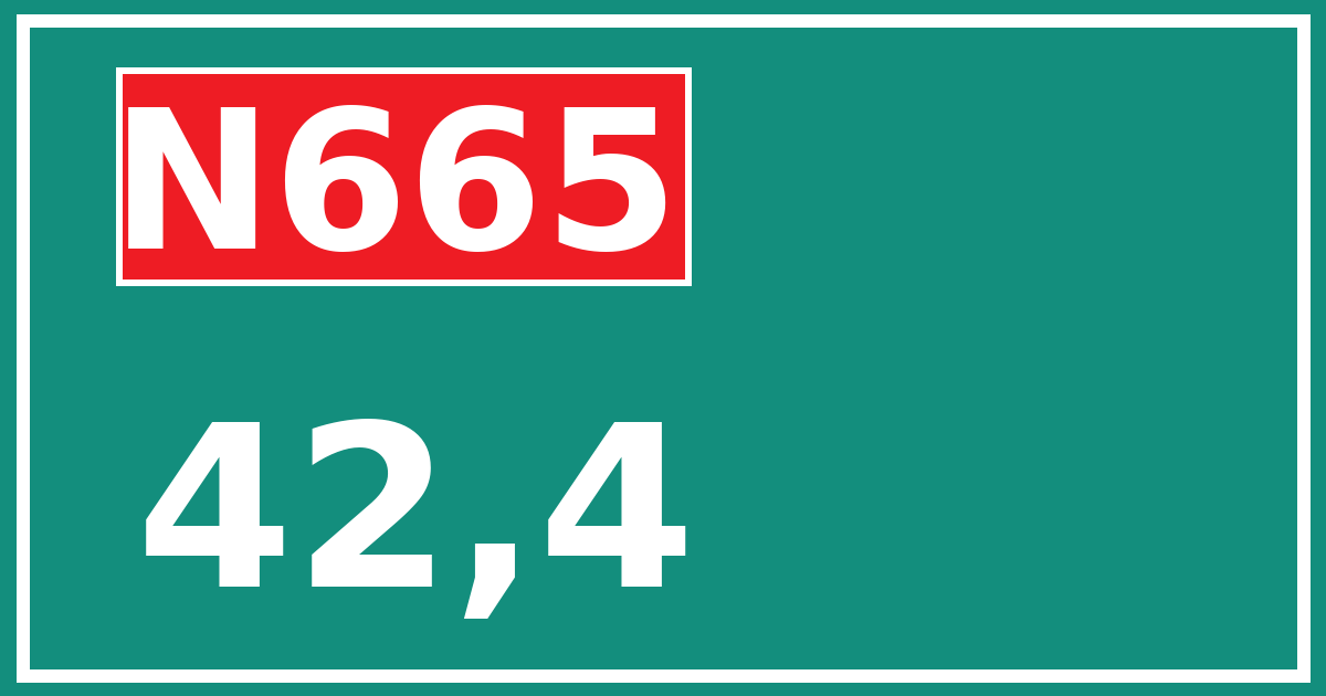 Hectometerbord N665 42,4