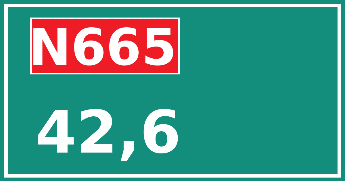 Hectometerbord N665 42,6