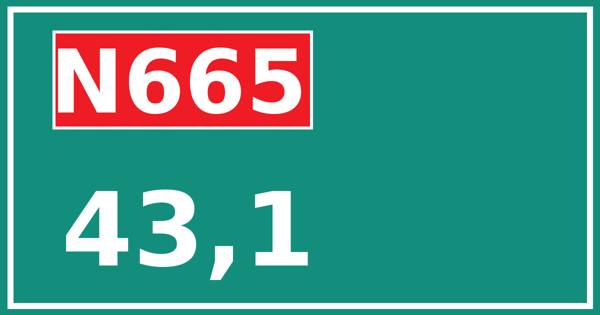 Hectometerbord N665 43,1