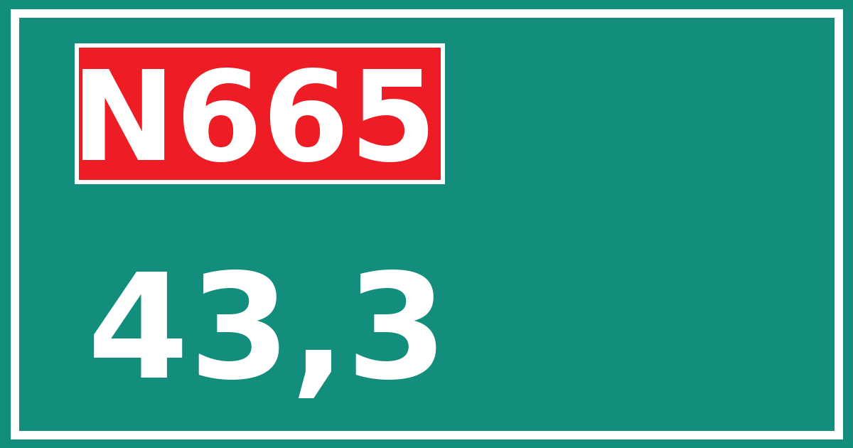 Hectometerbord N665 43,3