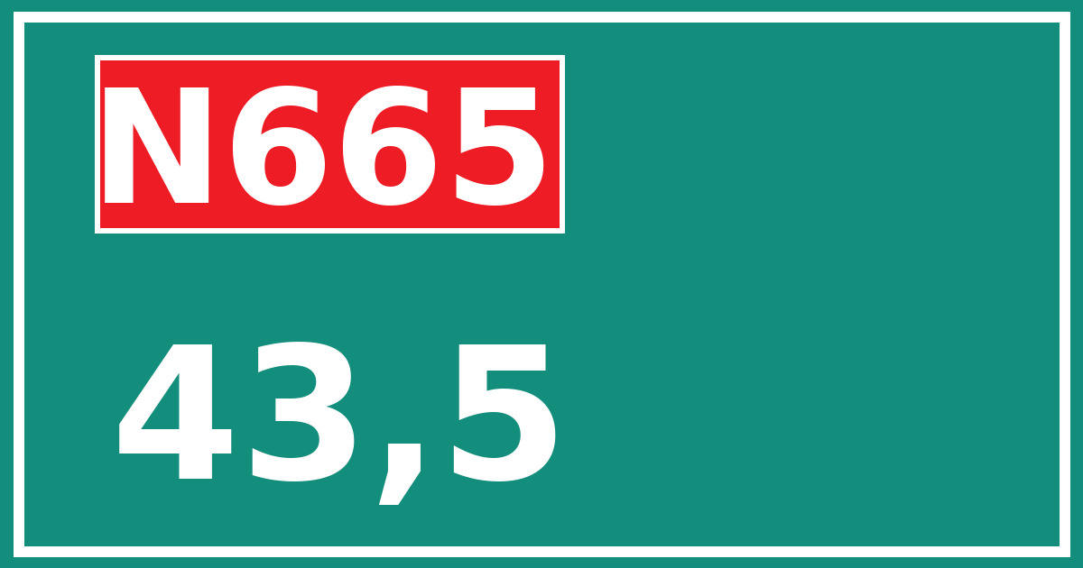 Hectometerbord N665 43,5