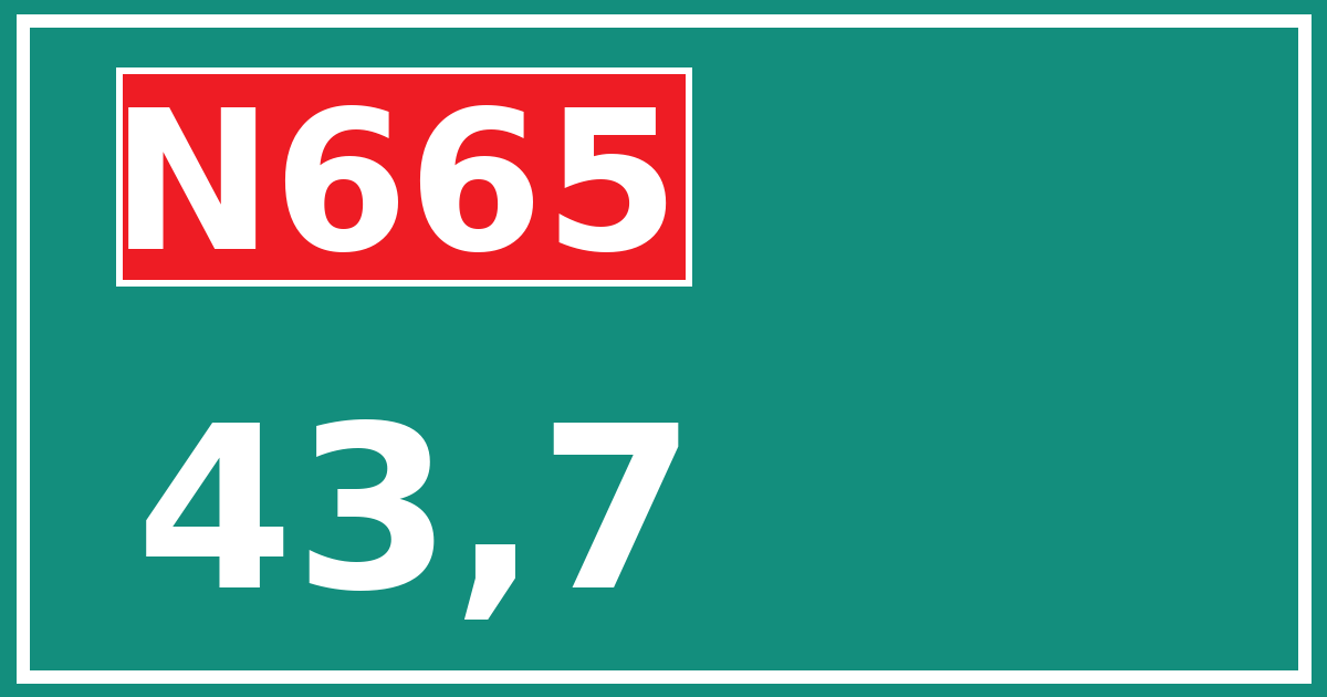 Hectometerbord N665 43,7