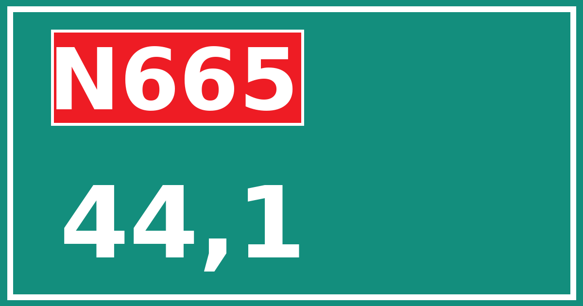 Hectometerbord N665 44,1