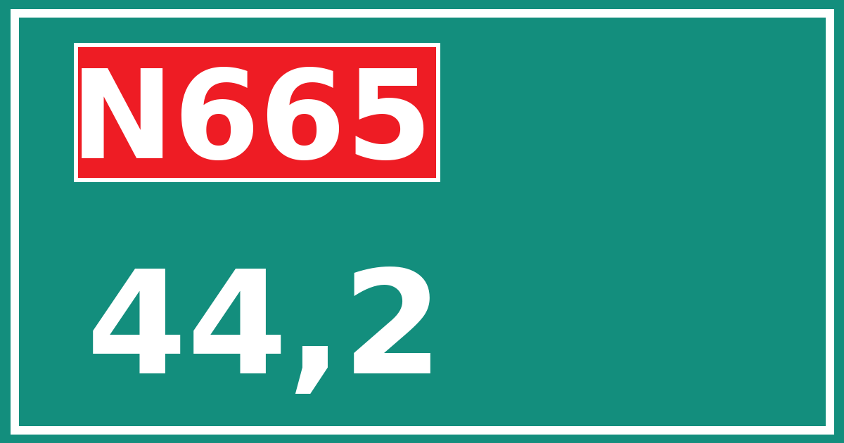 Hectometerbord N665 44,2