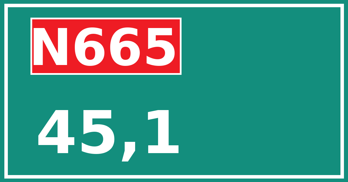Hectometerbord N665 45,1
