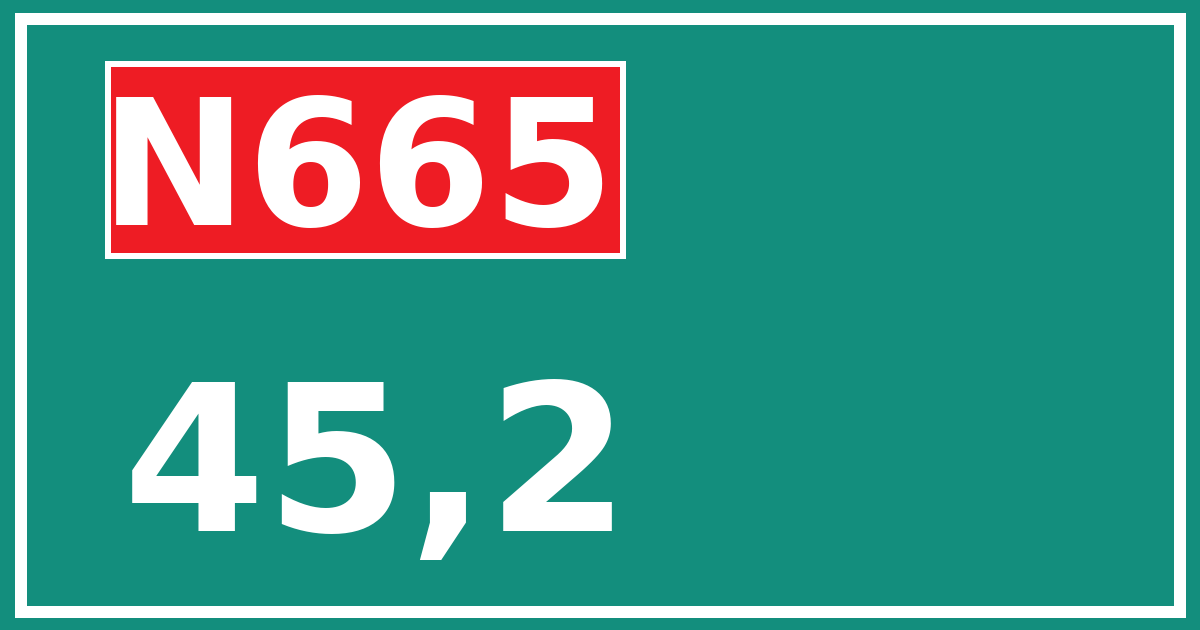 Hectometerbord N665 45,2