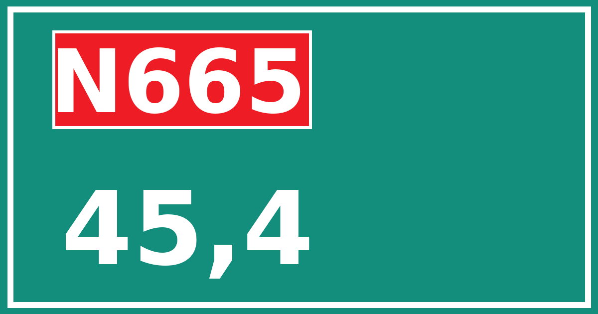 Hectometerbord N665 45,4