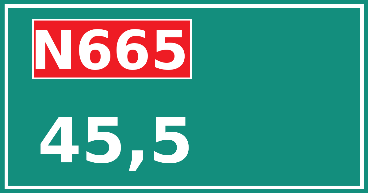 Hectometerbord N665 45,5
