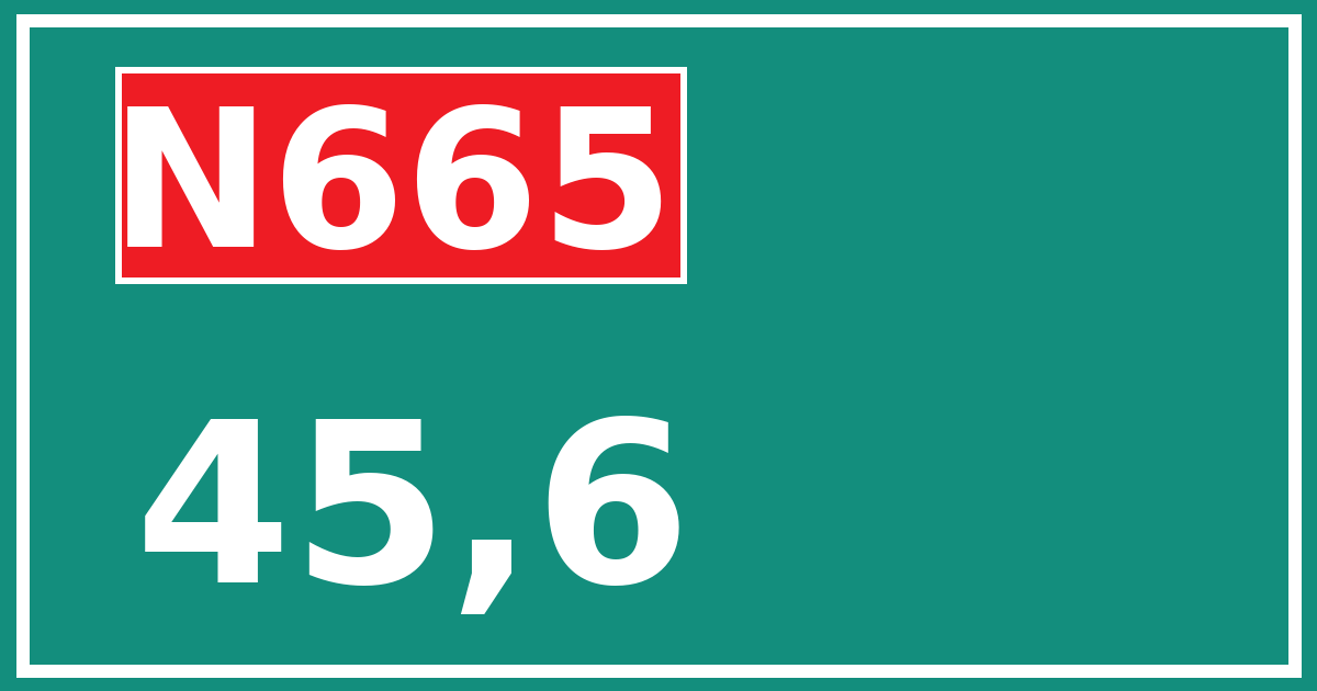Hectometerbord N665 45,6