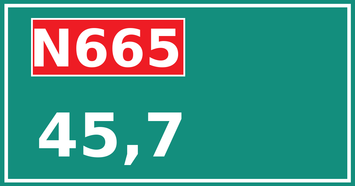 Hectometerbord N665 45,7