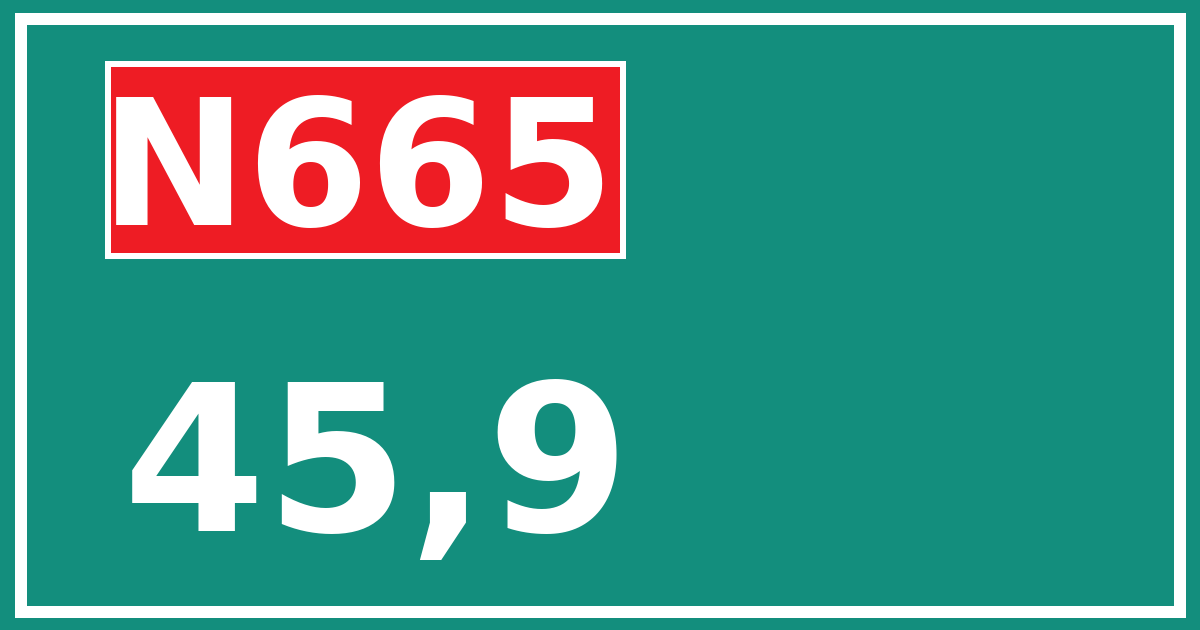 Hectometerbord N665 45,9
