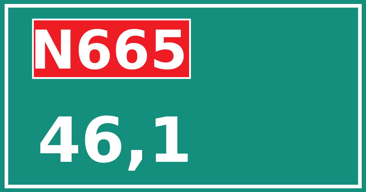 Hectometerbord N665 46,1