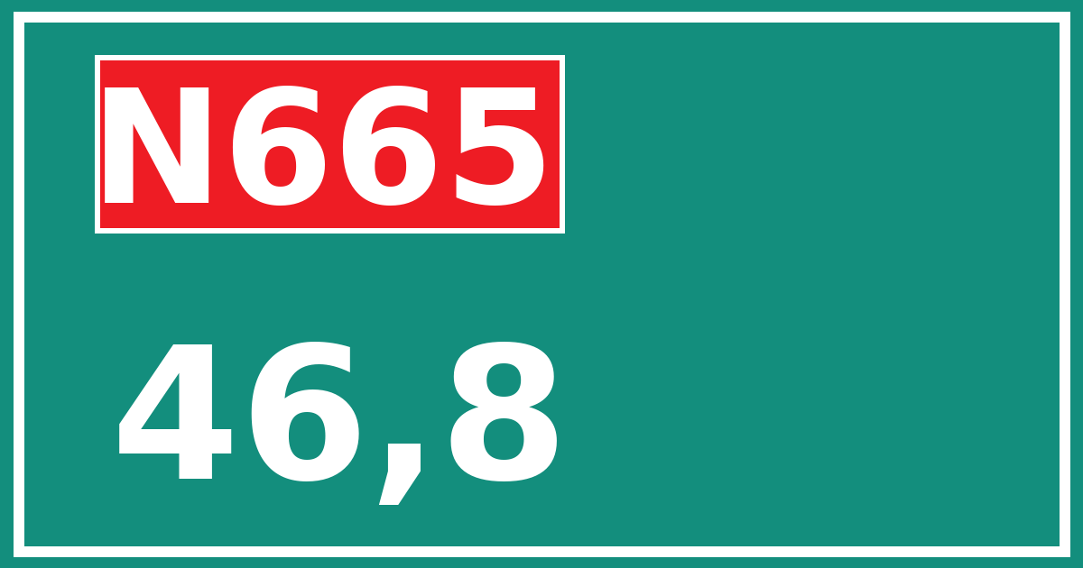 Hectometerbord N665 46,8