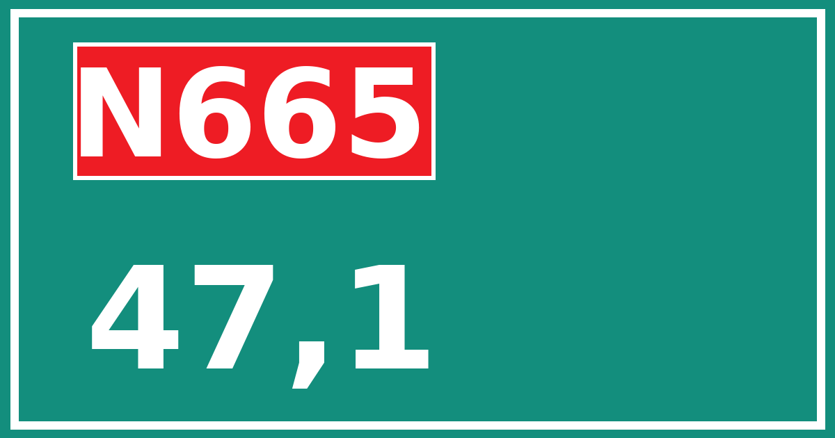 Hectometerbord N665 47,1