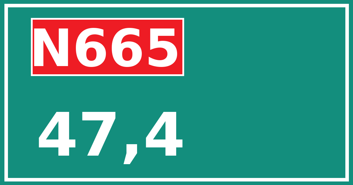 Hectometerbord N665 47,4