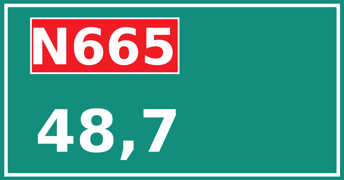 Hectometerbord N665 48,7