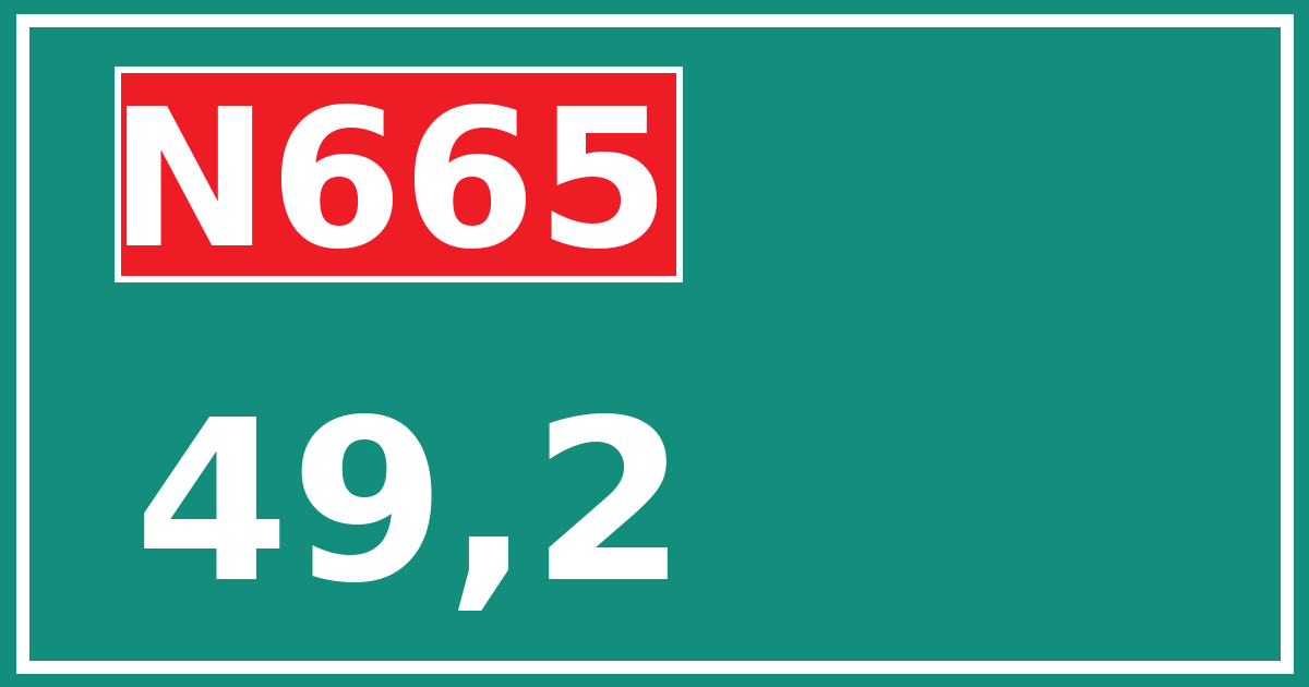 Hectometerbord N665 49,2