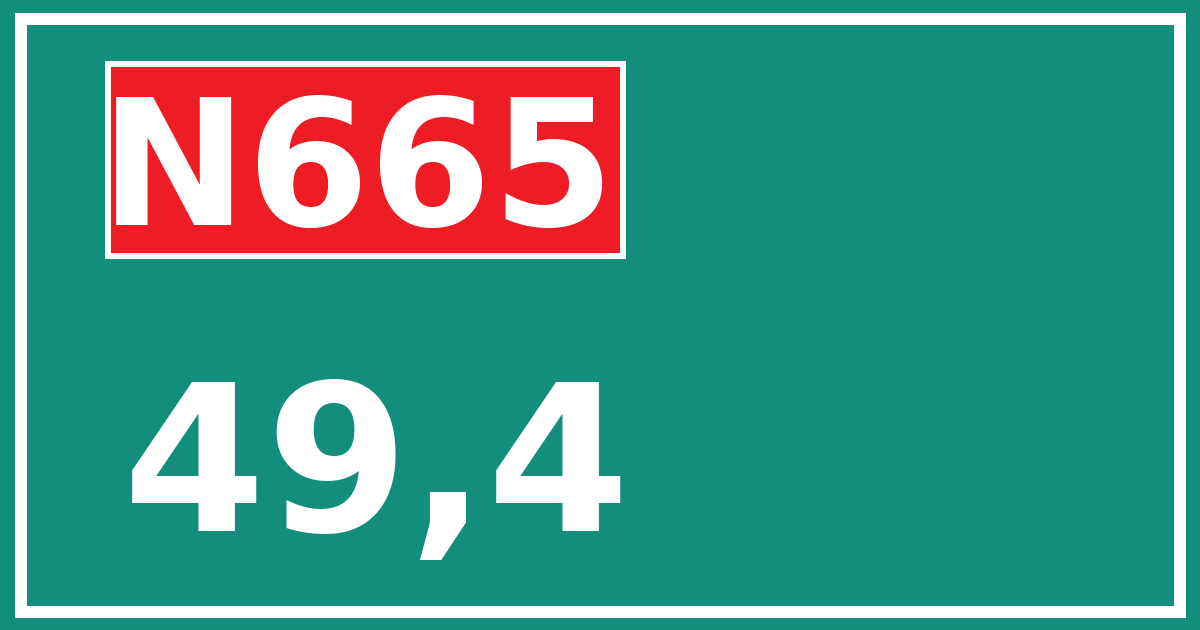 Hectometerbord N665 49,4
