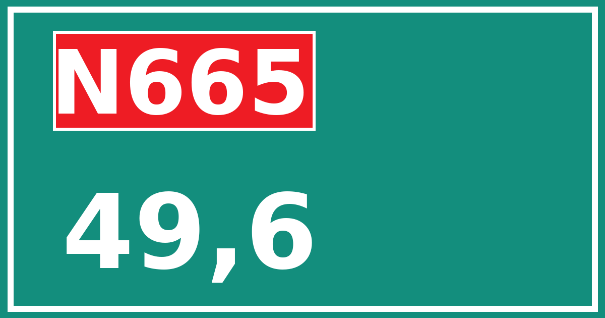 Hectometerbord N665 49,6