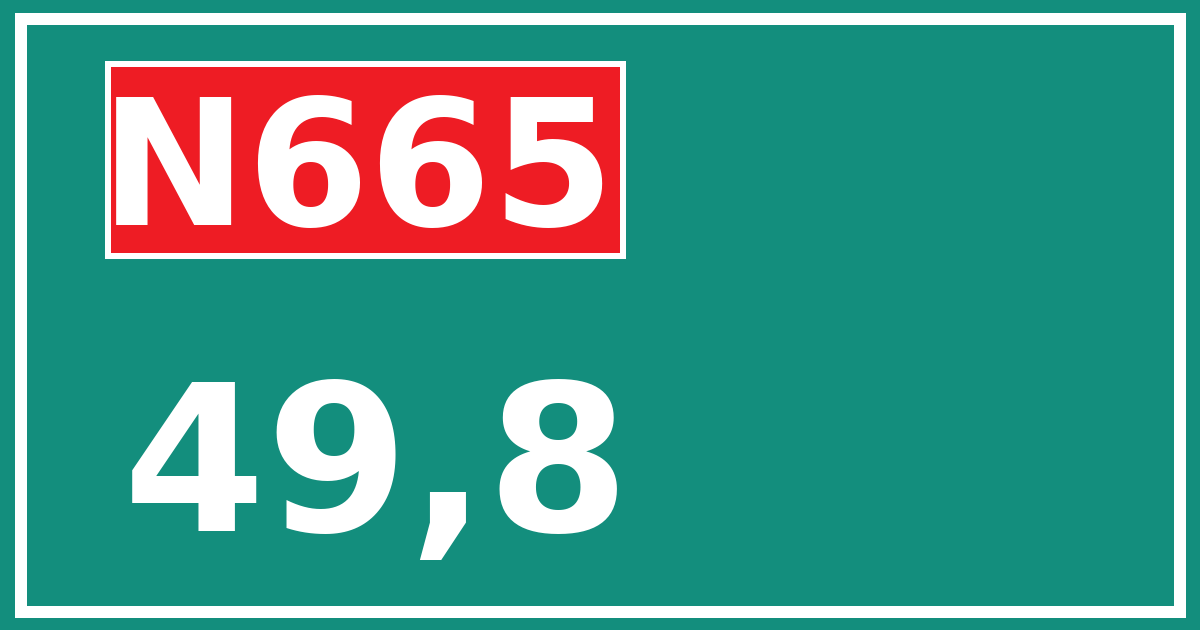 Hectometerbord N665 49,8