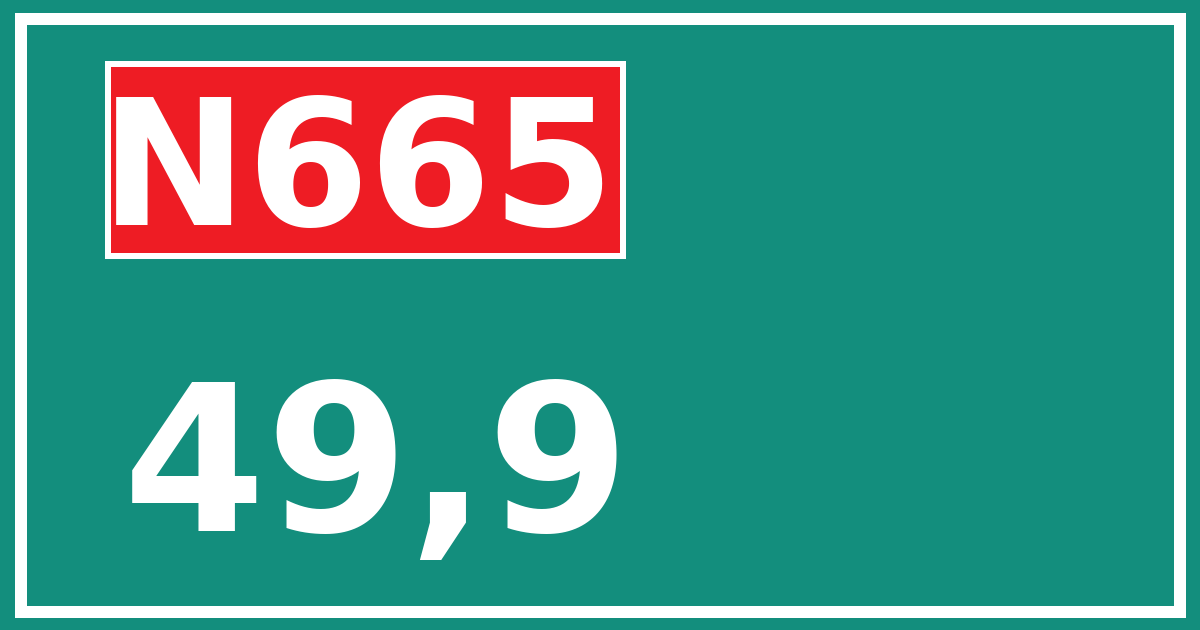 Hectometerbord N665 49,9