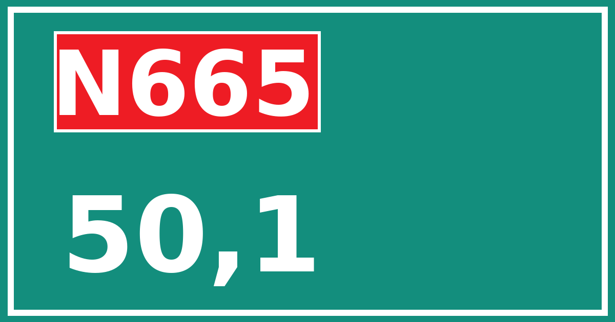 Hectometerbord N665 50,1