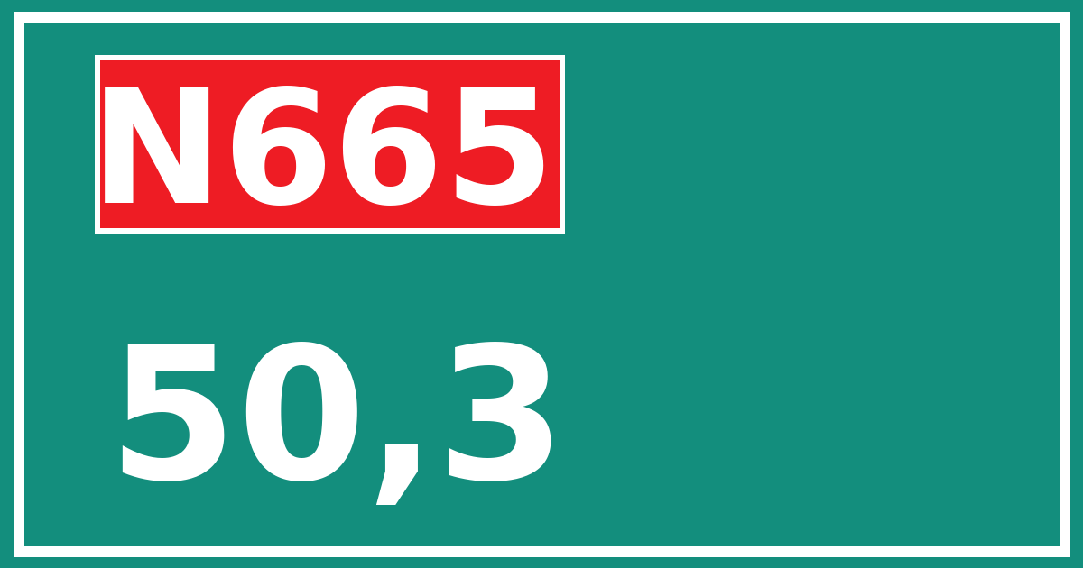 Hectometerbord N665 50,3