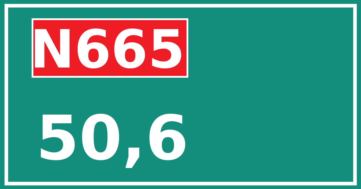 Hectometerbord N665 50,6