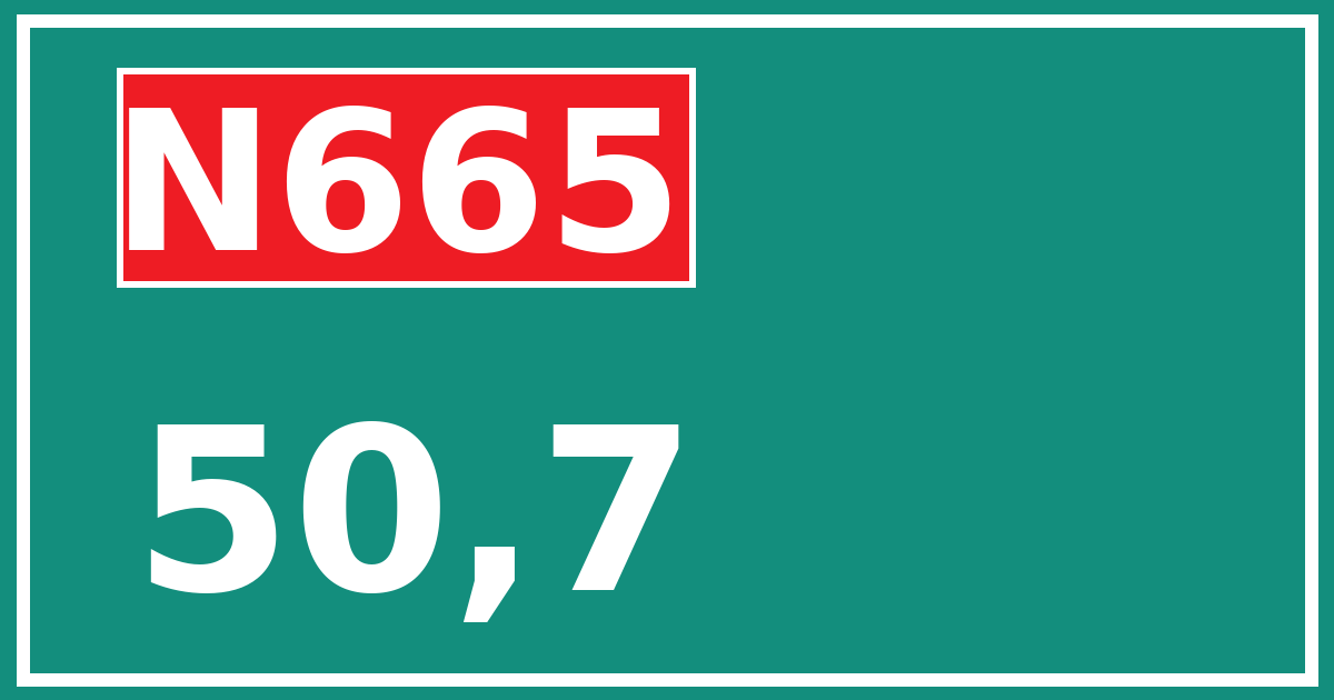 Hectometerbord N665 50,7