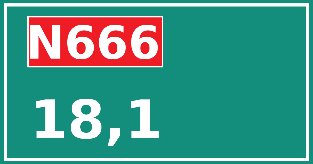 Hectometerbord N666 18,1