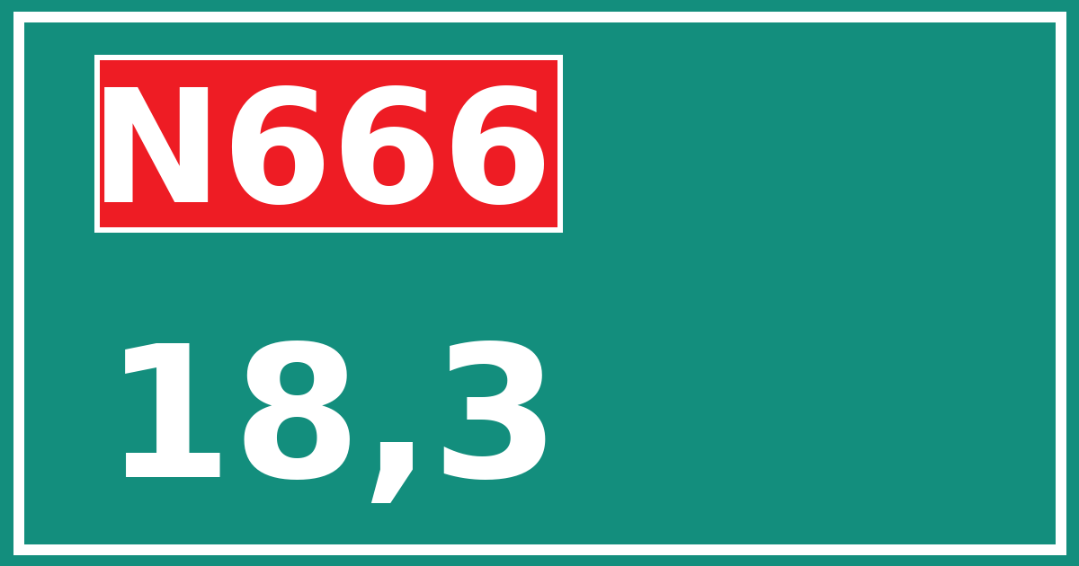 Hectometerbord N666 18,3