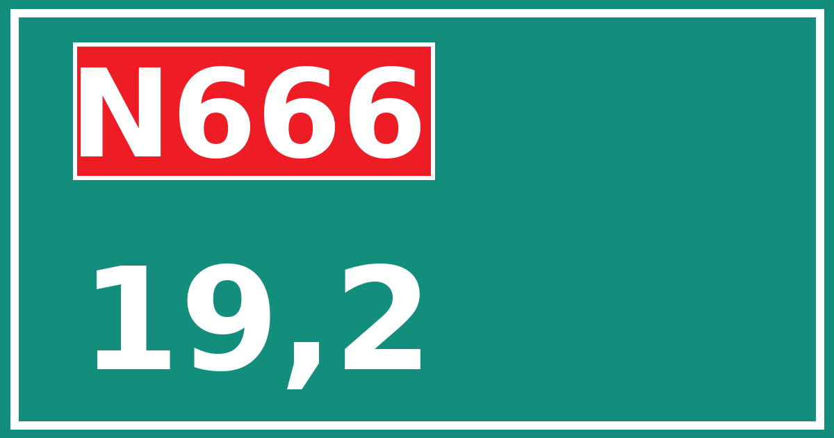 Hectometerbord N666 19,2