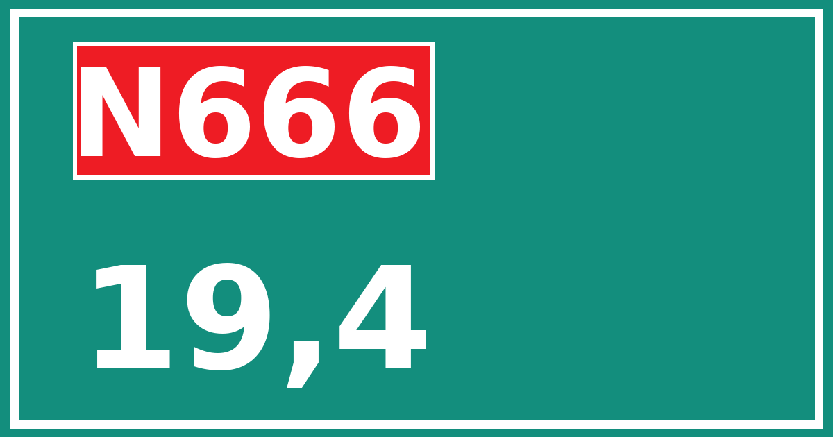 Hectometerbord N666 19,4