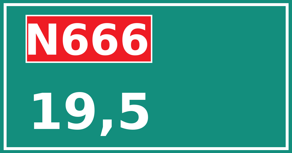 Hectometerbord N666 19,5