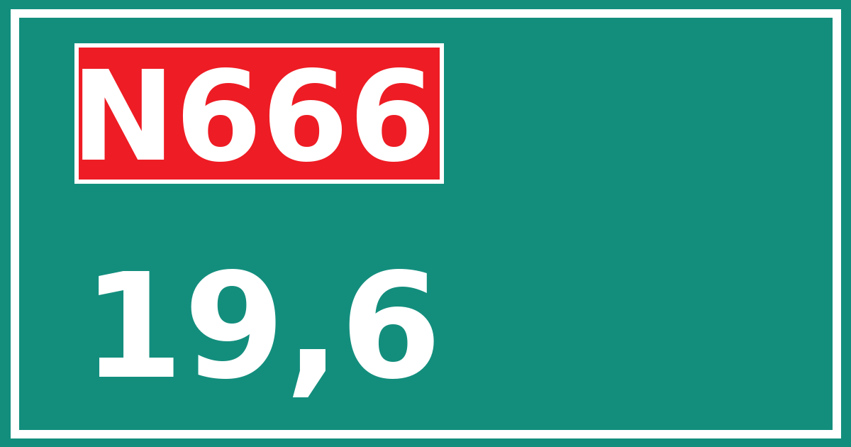 Hectometerbord N666 19,6