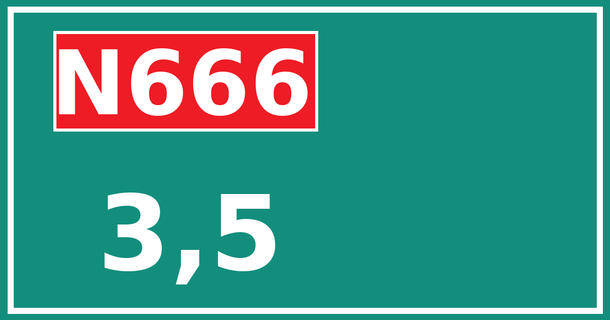 Hectometerbord N666 3,5
