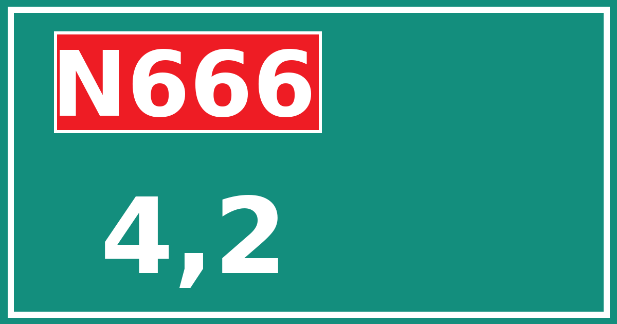 Hectometerbord N666 4,2