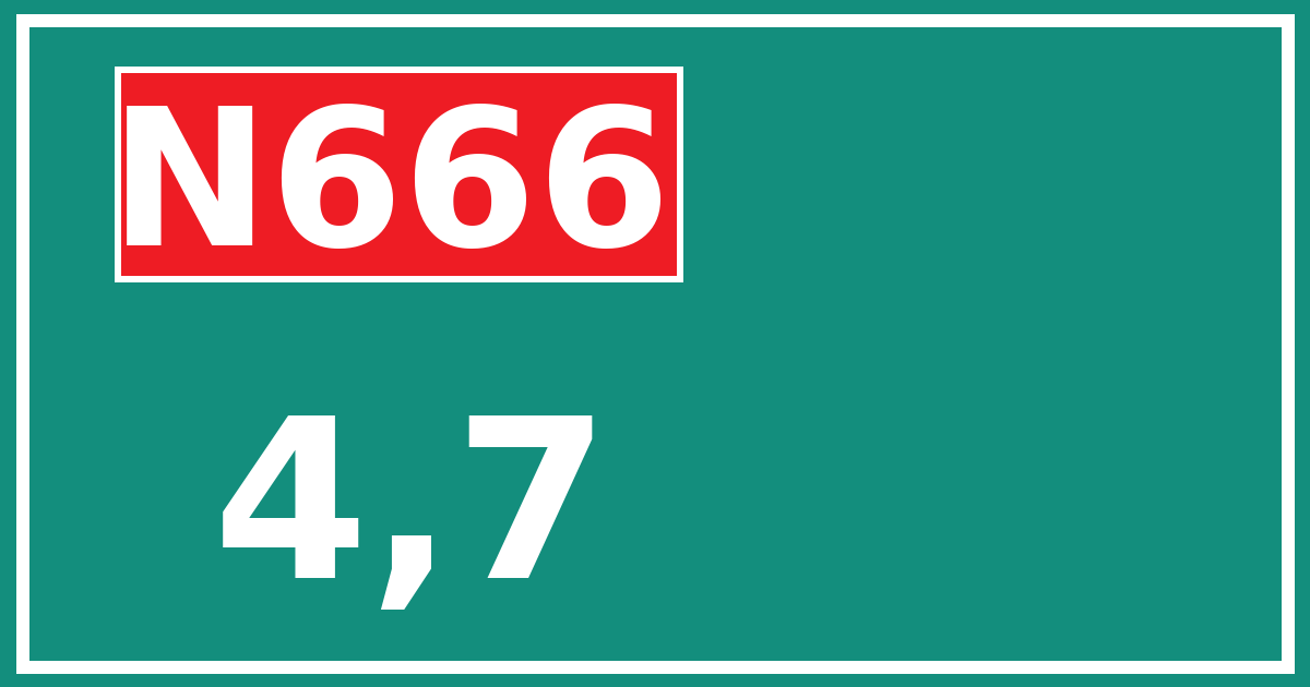 Hectometerbord N666 4,7