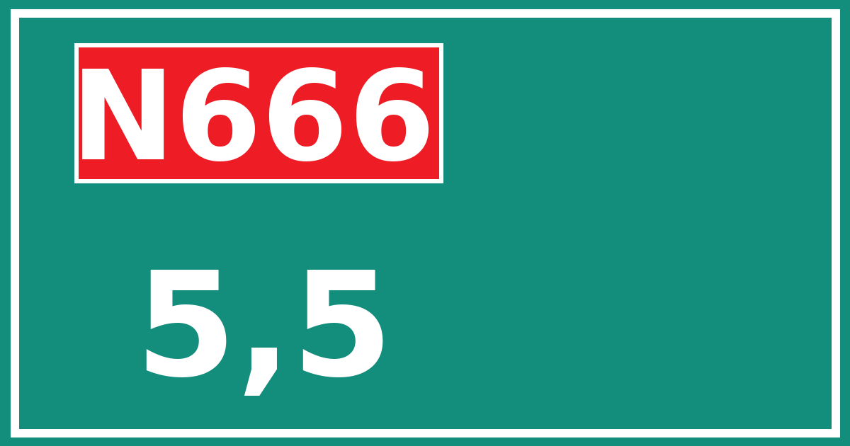 Hectometerbord N666 5,5