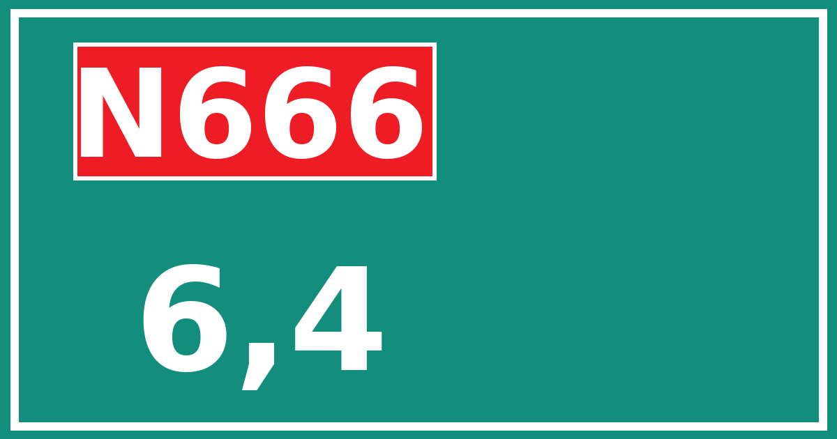 Hectometerbord N666 6,4