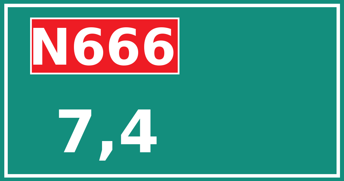 Hectometerbord N666 7,4