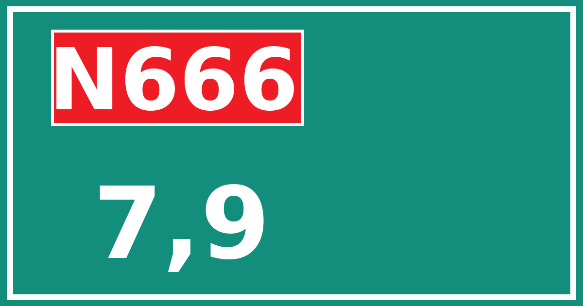 Hectometerbord N666 7,9
