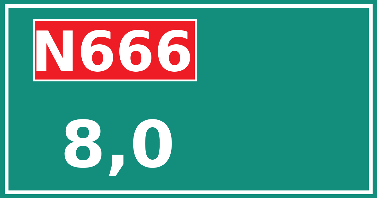 Hectometerbord N666 8,0