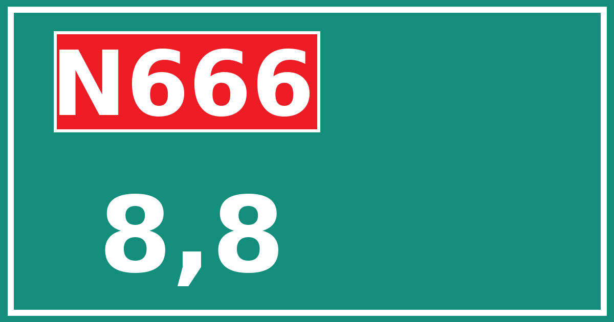 Hectometerbord N666 8,8