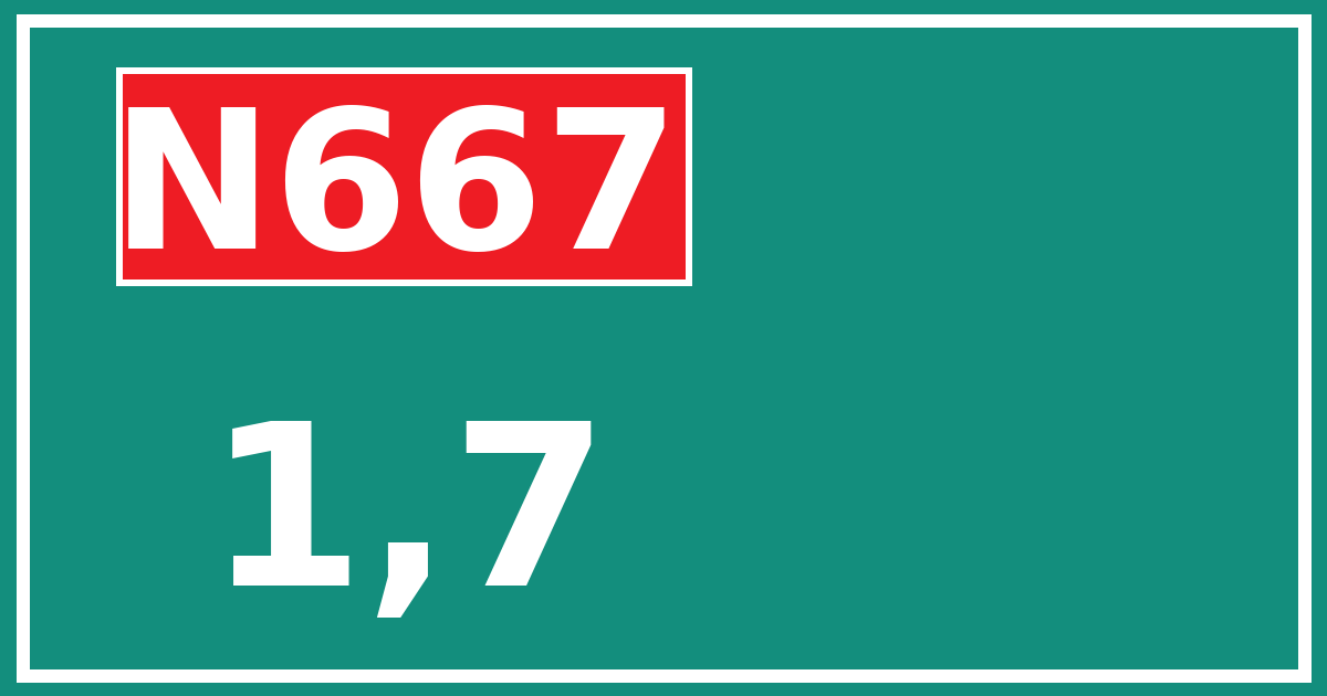 Hectometerbord N667 1,7