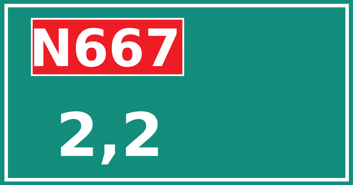 Hectometerbord N667 2,2