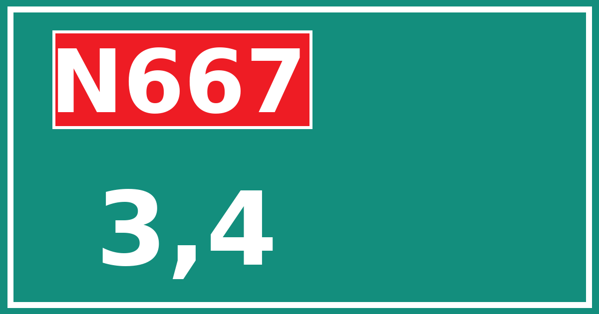 Hectometerbord N667 3,4