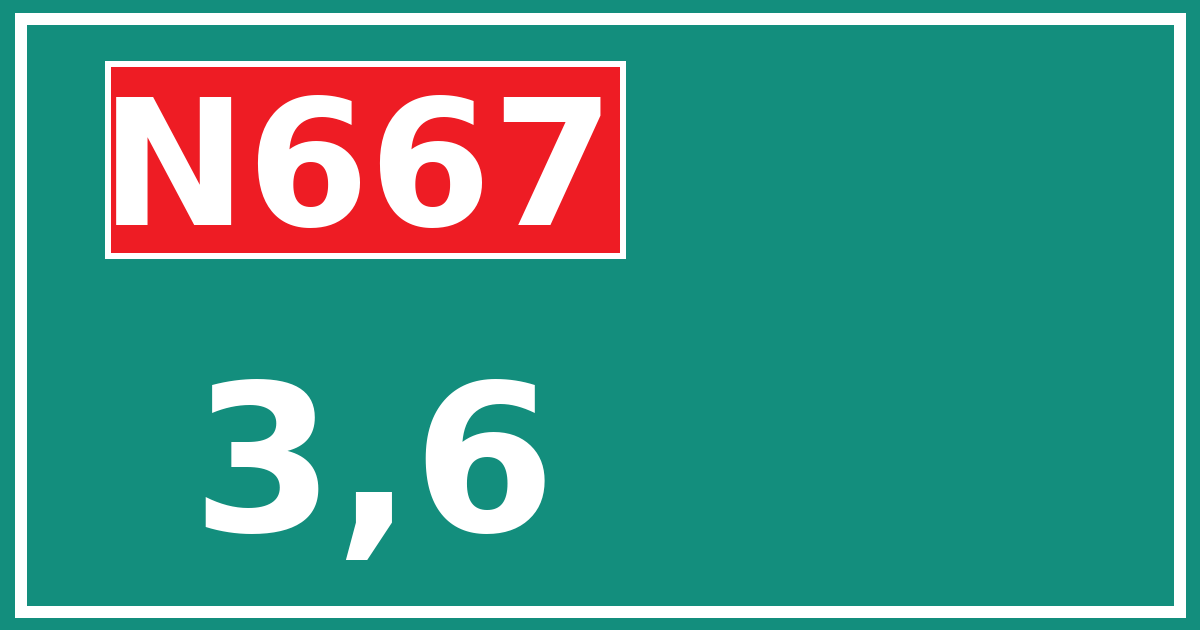 Hectometerbord N667 3,6